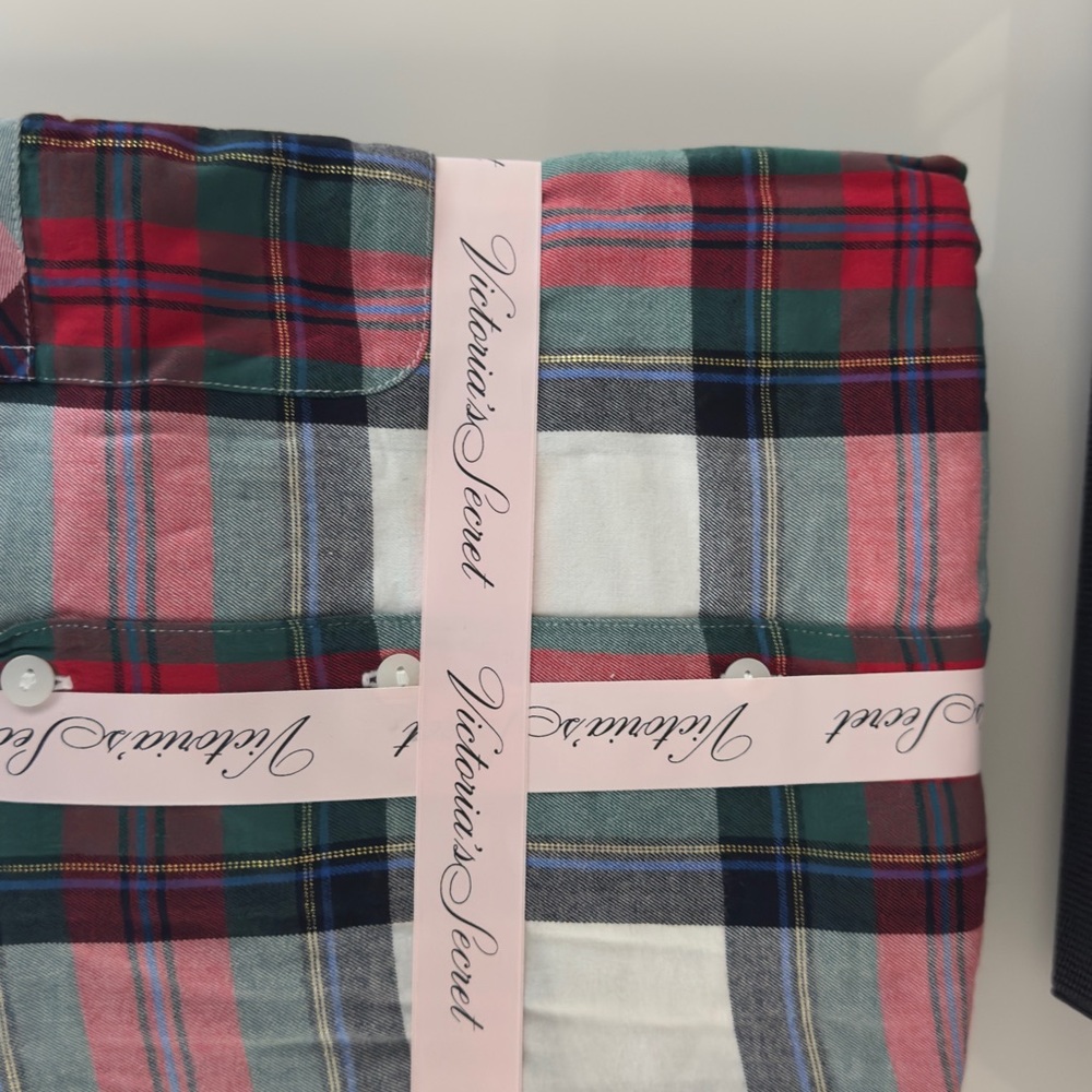 Victoria's Secret Plaid Pajama Set - Red, Green, Blue, Pink